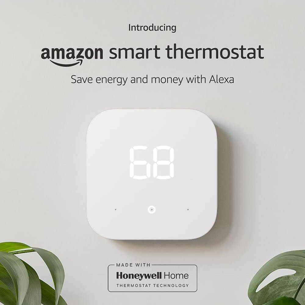 Amazon Smart Programmable Thermostat with Alexa in White, , large