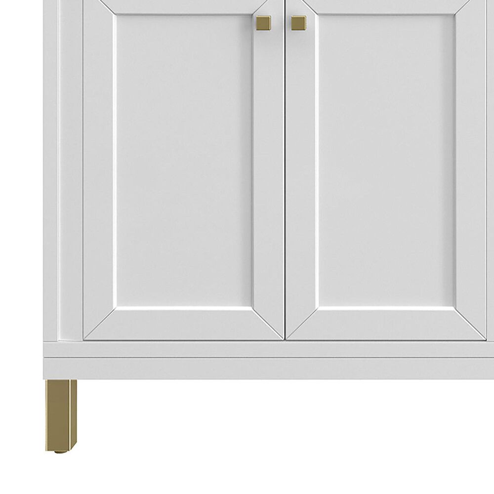 James Martin Vanities Chicago 72&quot; Double Bathroom Vanity in Glossy White with 3 cm Carrara White Marble Top and Rectangular Sinks, , large