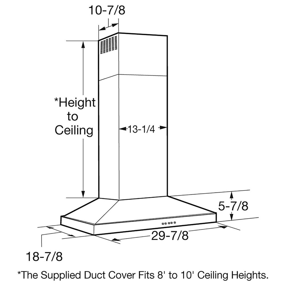 G.E. Major Appliances 30&quot; Wall-Mounted Vent Hood in Stainless Steel, , large
