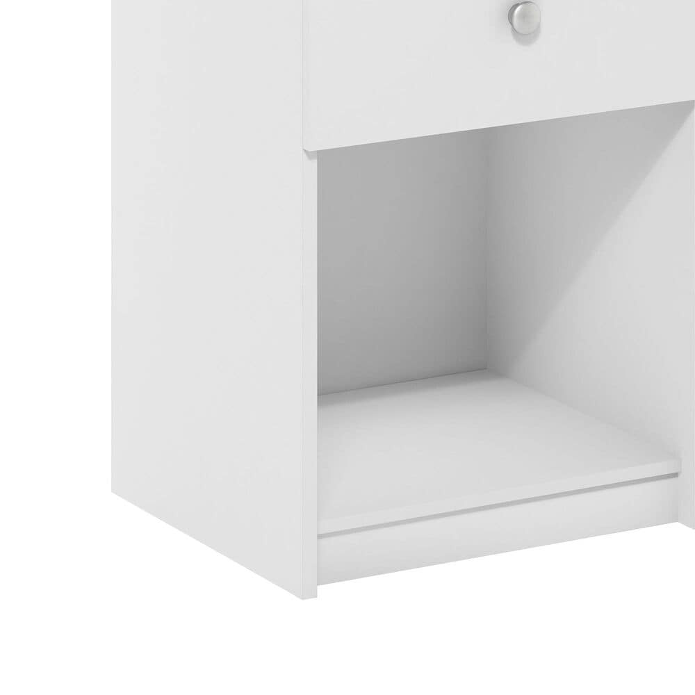 HOMLUX 1-Drawer Modern Nightstand with Knob Handle in Solid White, , large