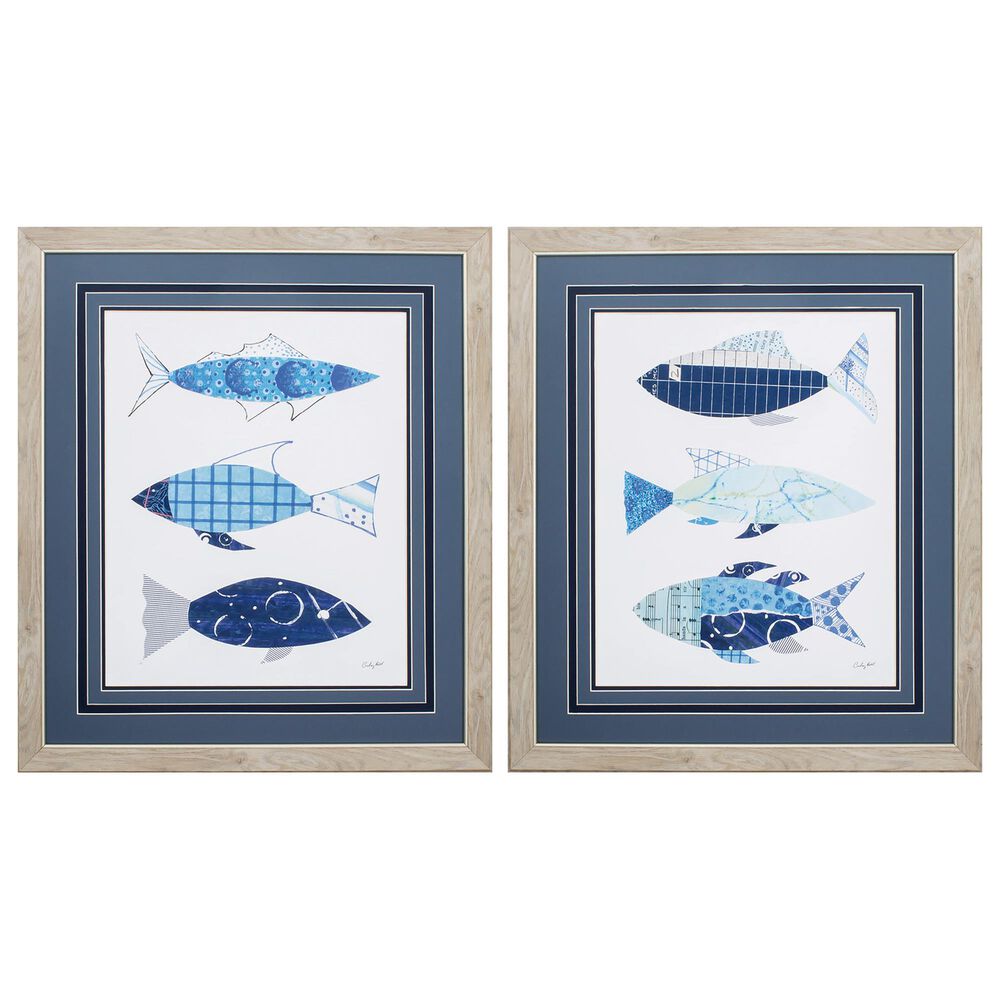Propac "With the Flow" Wall Art in Blue (Set of 2), , large