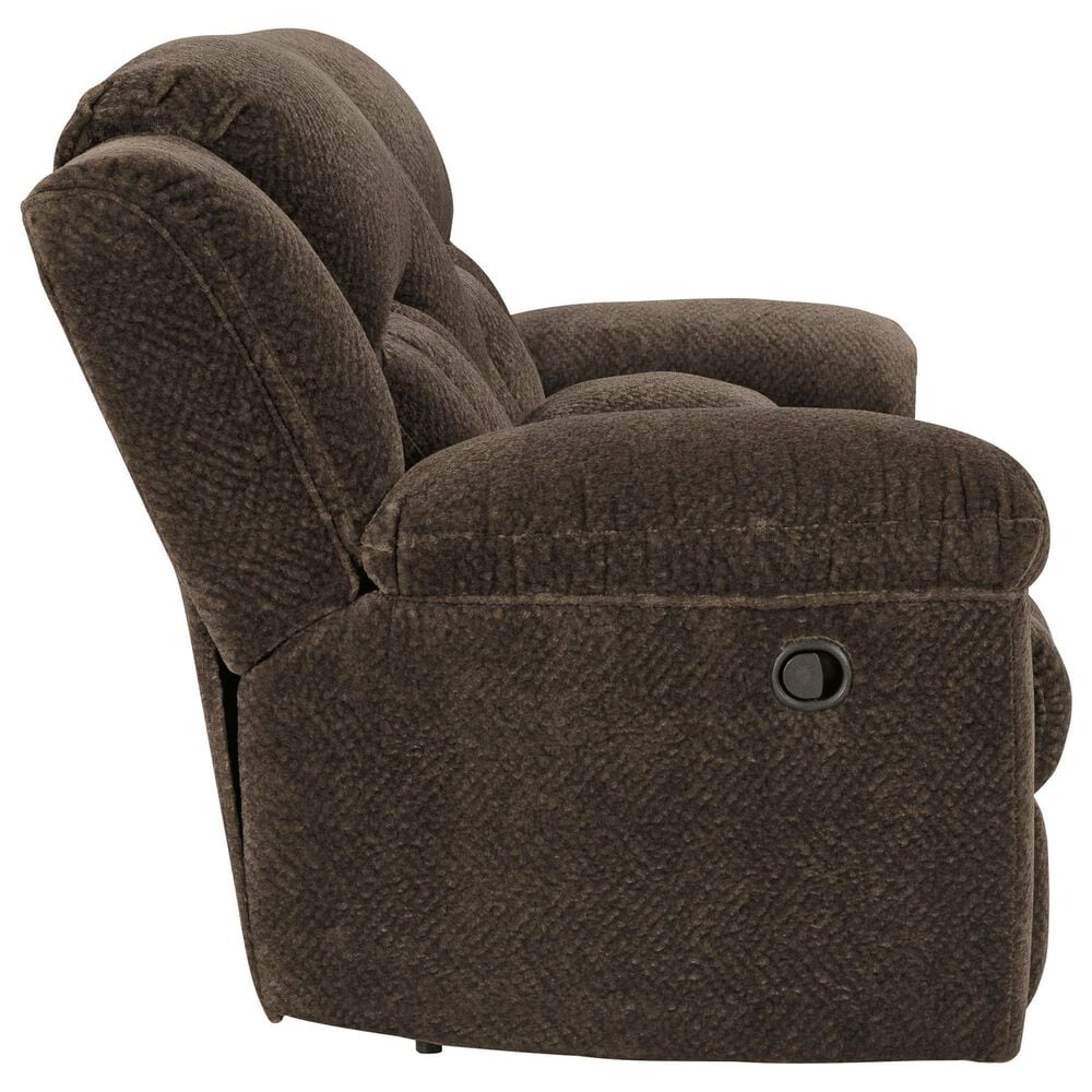 Ashley Frohn Manual Reclining Loveseat in Chocolate, , large
