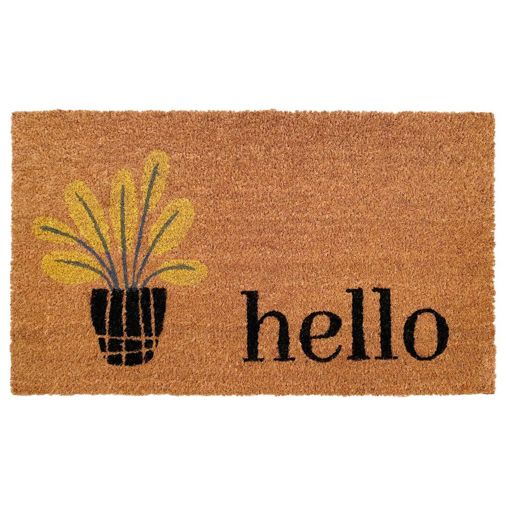 Callaway Yellow Bouquet 1"5" x 2"5" Natural, Black and Yellow Door Mat, , large