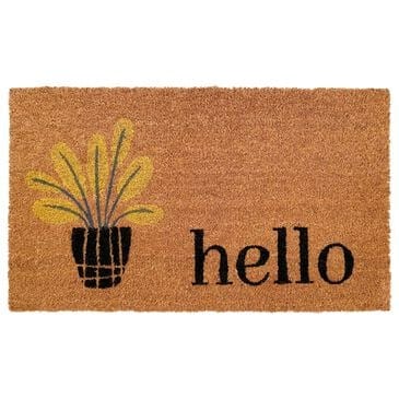 Callaway Yellow Bouquet 1"5" x 2"5" Natural, Black and Yellow Door Mat, , large