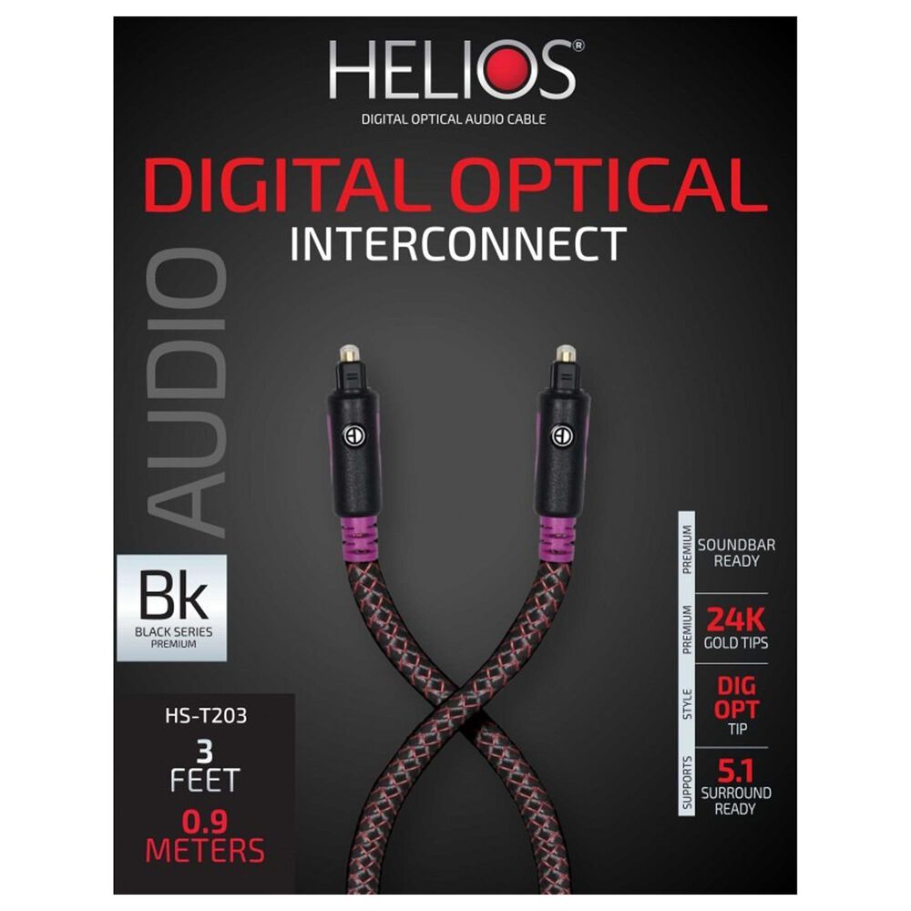 Helios 3 Ft Optical Cable in Black, , large