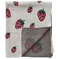 Creative Coop Little One Cotton Knit Baby Blanket with Strawberries in Cream, Red and Green, , large