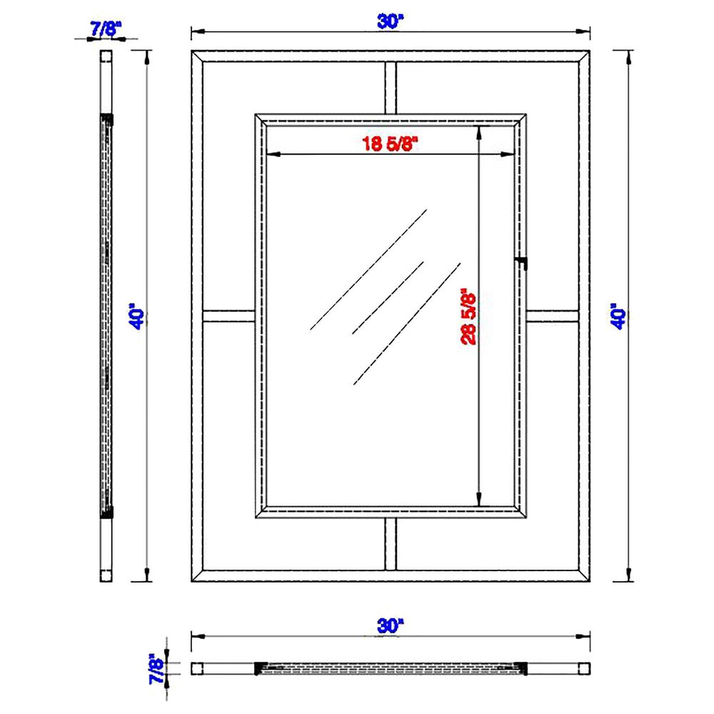 James Martin Vanities Boston 30&quot; Rectangular Mirror in Matte Black, , large