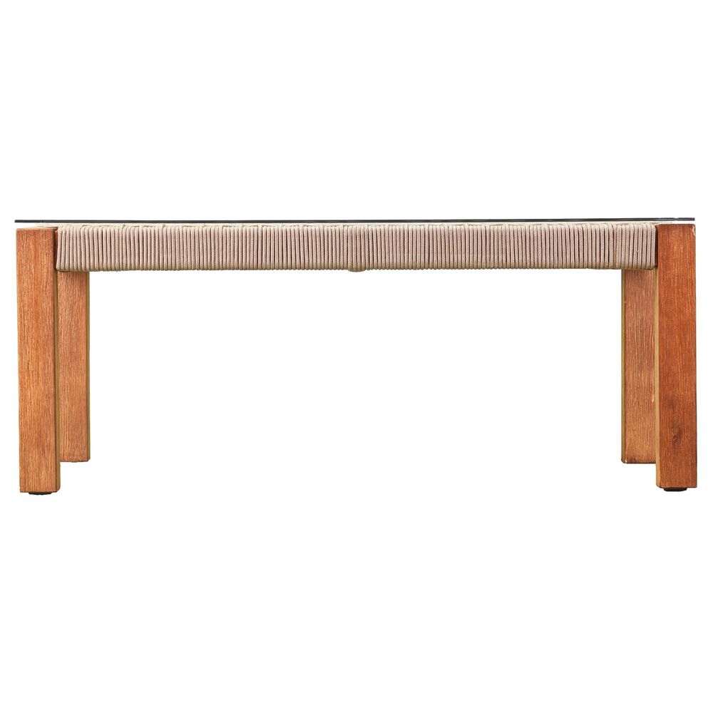 Southern Enterprises Brendina 4-Piece Conversation Set in Oiled Acacia and Natural, , large