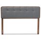 Baxton Studio Palina Full Headboard with Dark Grey Upholstered in Walnut Brown, , large