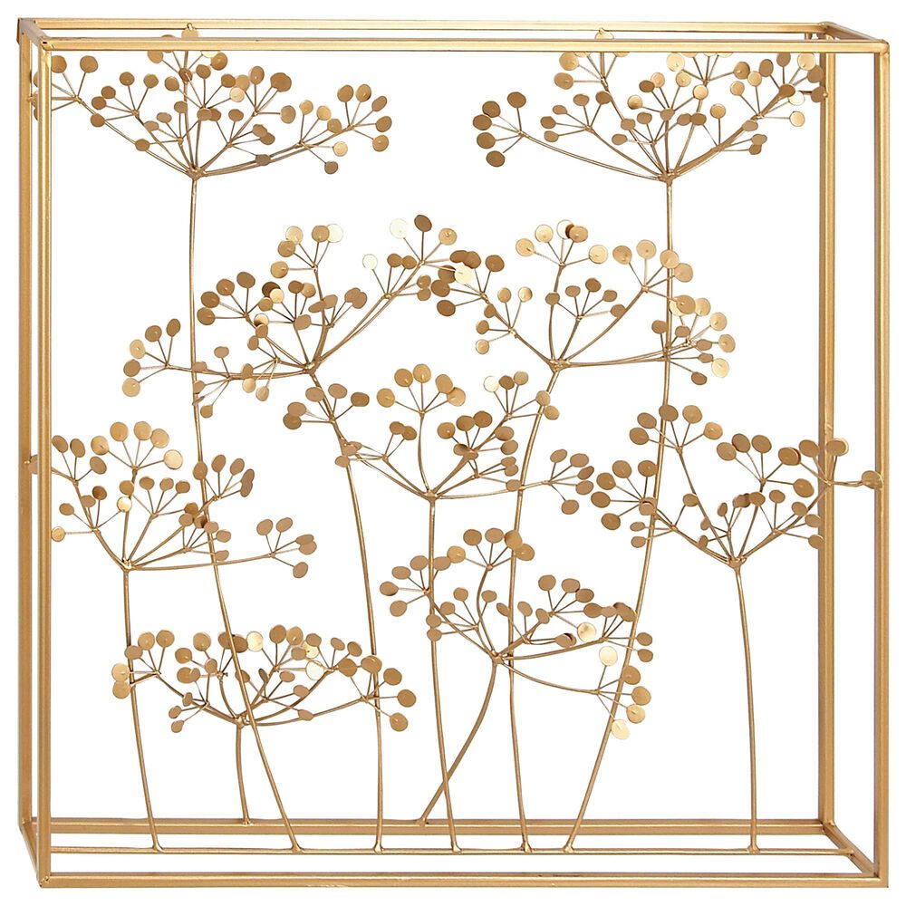 Maple and Jade Floral 28" x 28" Wall Decor in Gold, , large