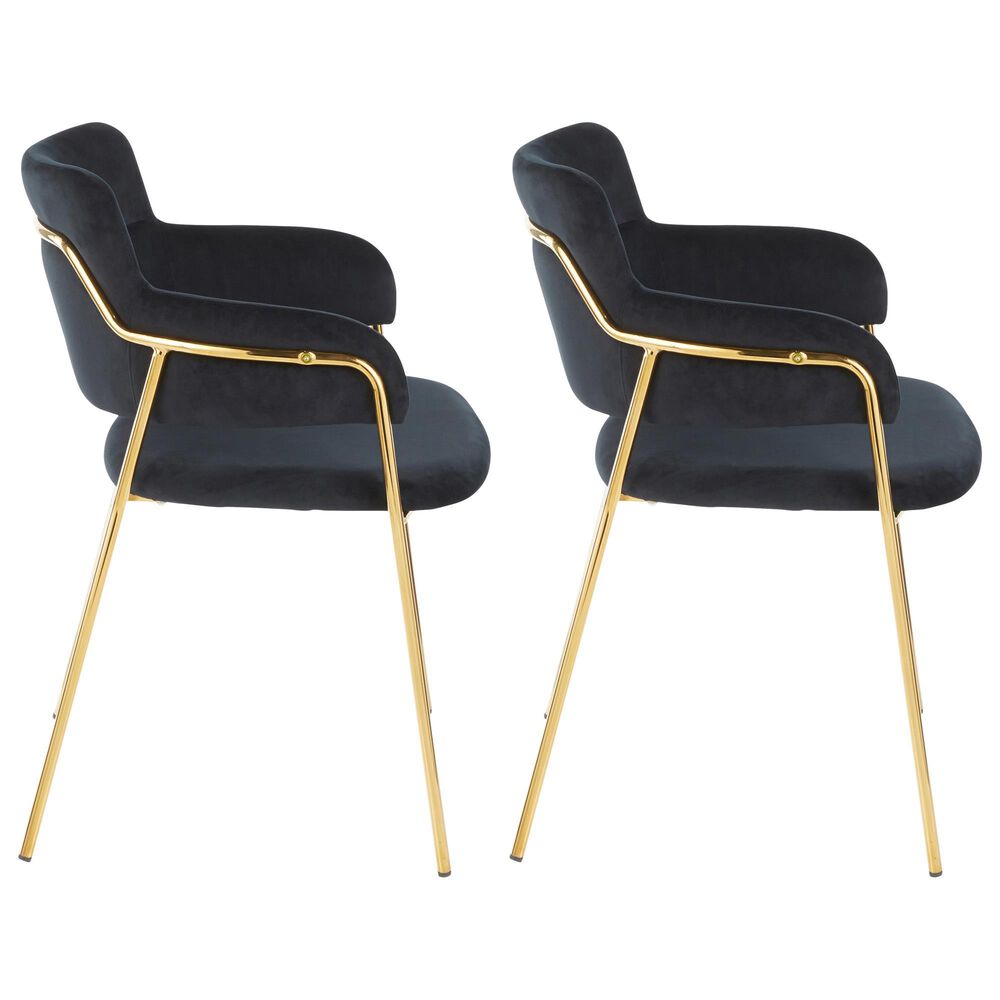 Lumisource Napoli Chair in Black and Gold &#40;Set of 2&#41;, , large