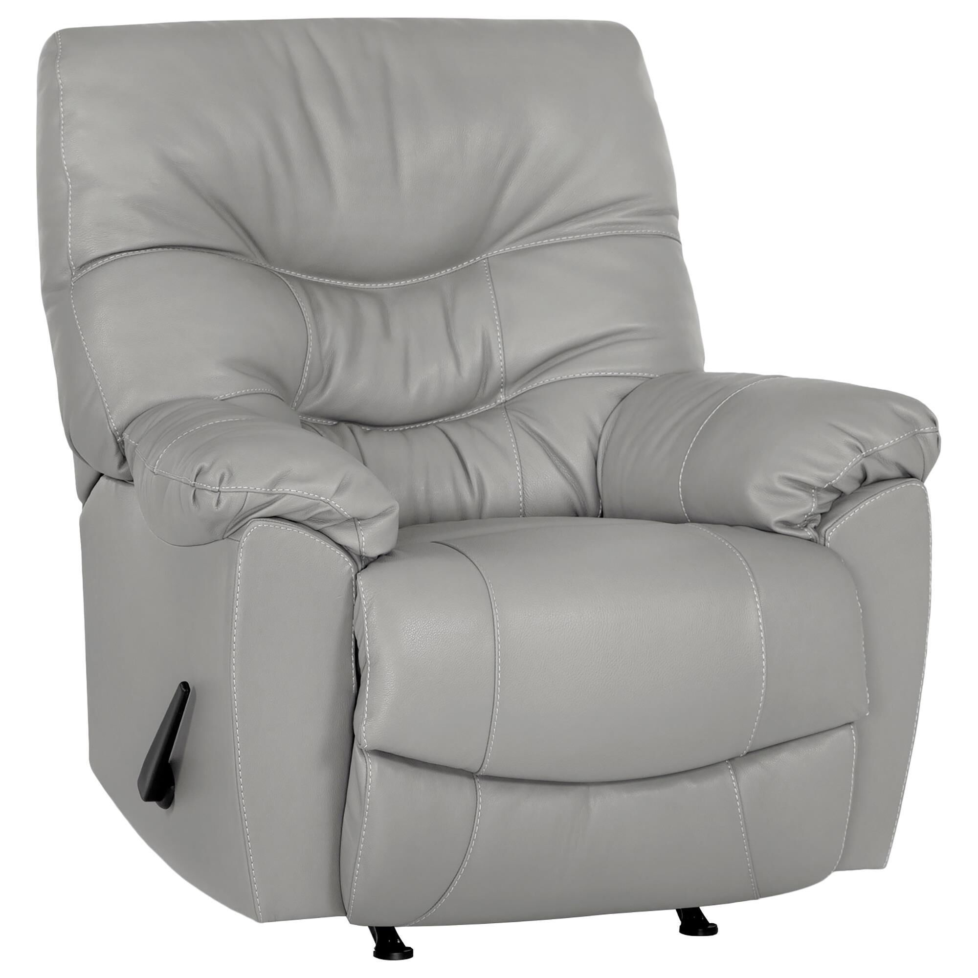 Franklin Trilogy Leather Rocker Recliner in Bison Light Gray NFM