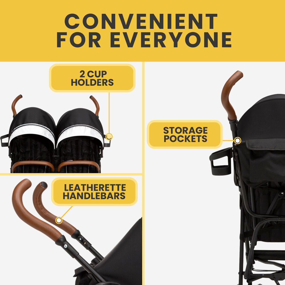 Delta Jeep PowerGlyde Plus SideBySide Double Stroller in Black NFM