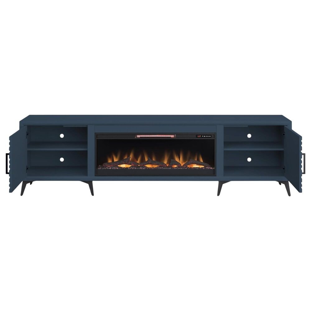 Legends Home Malibu 95" Fireplace Console in Denim Blue, , large