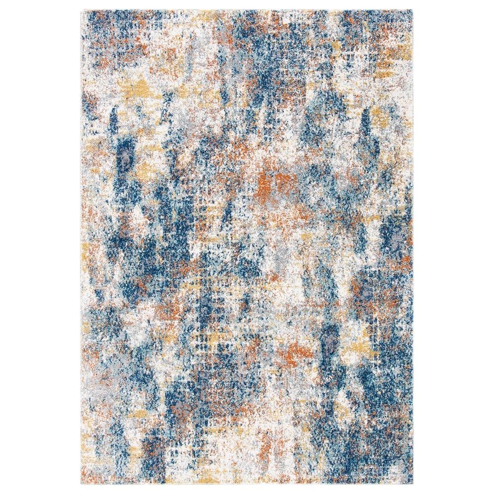 Safavieh Aston 3" x 5" Navy and Gold Area Rug, , large