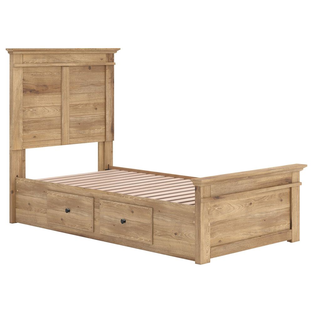 Ashley Makidern 4-Piece Twin Storage Bedroom Set with Four Drawers in Natural Brown, , large