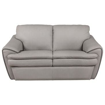 Superb Leather Leather Stationary Loveseat in Oslo Grey, , large