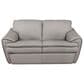 Superb Leather Leather Stationary Loveseat in Oslo Grey, , large