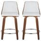 Lumisource Gianna 24" Swivel Counter Stool in Walnut and Chrome (Set of 2), , large