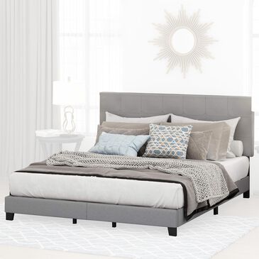HOMLUX Laval California King Upholstered Platform Bed Frame in Glacier, , large