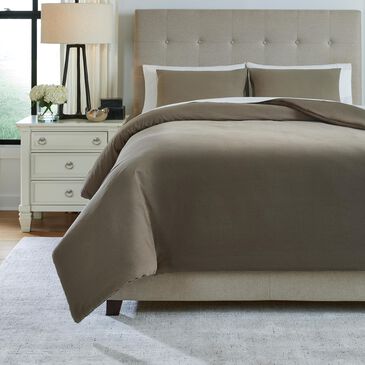 Millennium Eilena 3-Piece Queen Comforter Set in Dark Taupe, , large