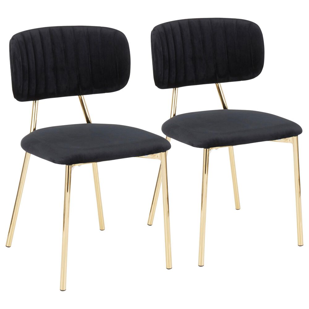 Lumisource Bouton Chair in Black and Gold (Set of 2), , large