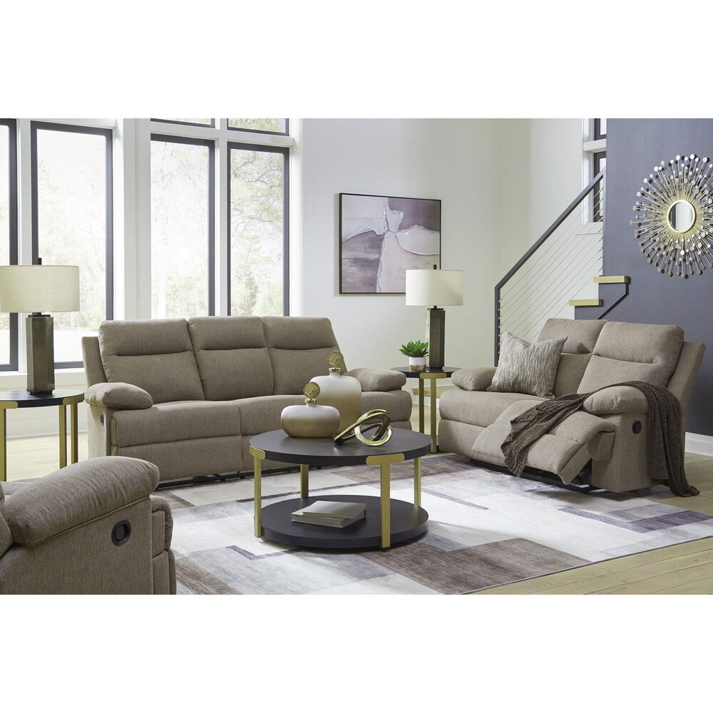 Ashley Side-Swipe Manual Reclining Loveseat in Mocha, , large