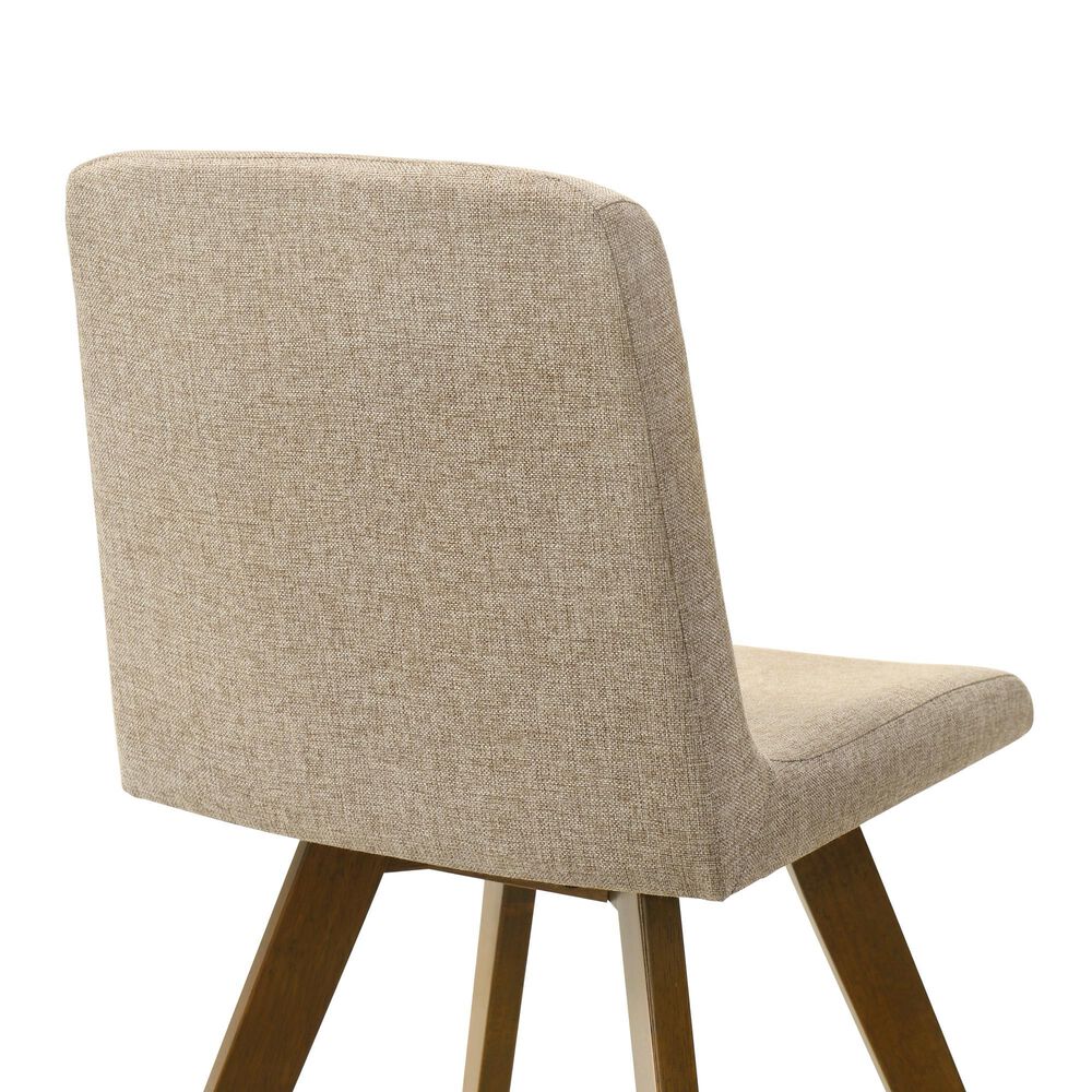 Armen Living Gina Side Chair with Sand Upholstery in Warm Walnut (Set of 4), , large