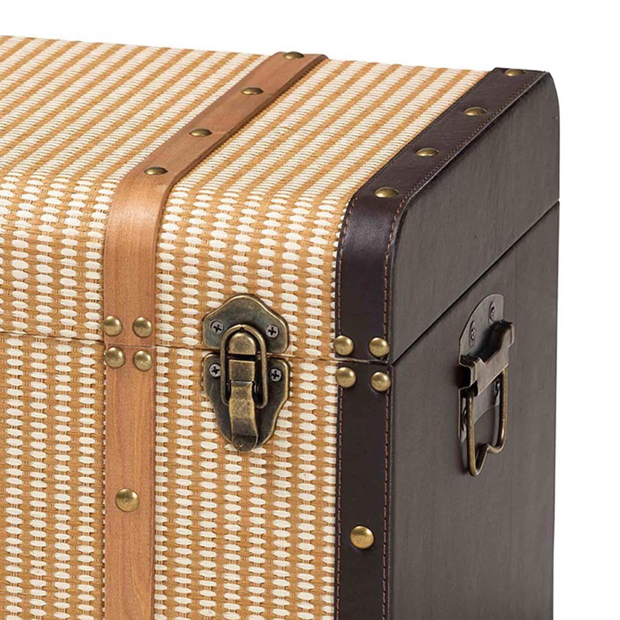 Baxton Studio Manton Storage Trunk with Hinged Top in Light, Dark
