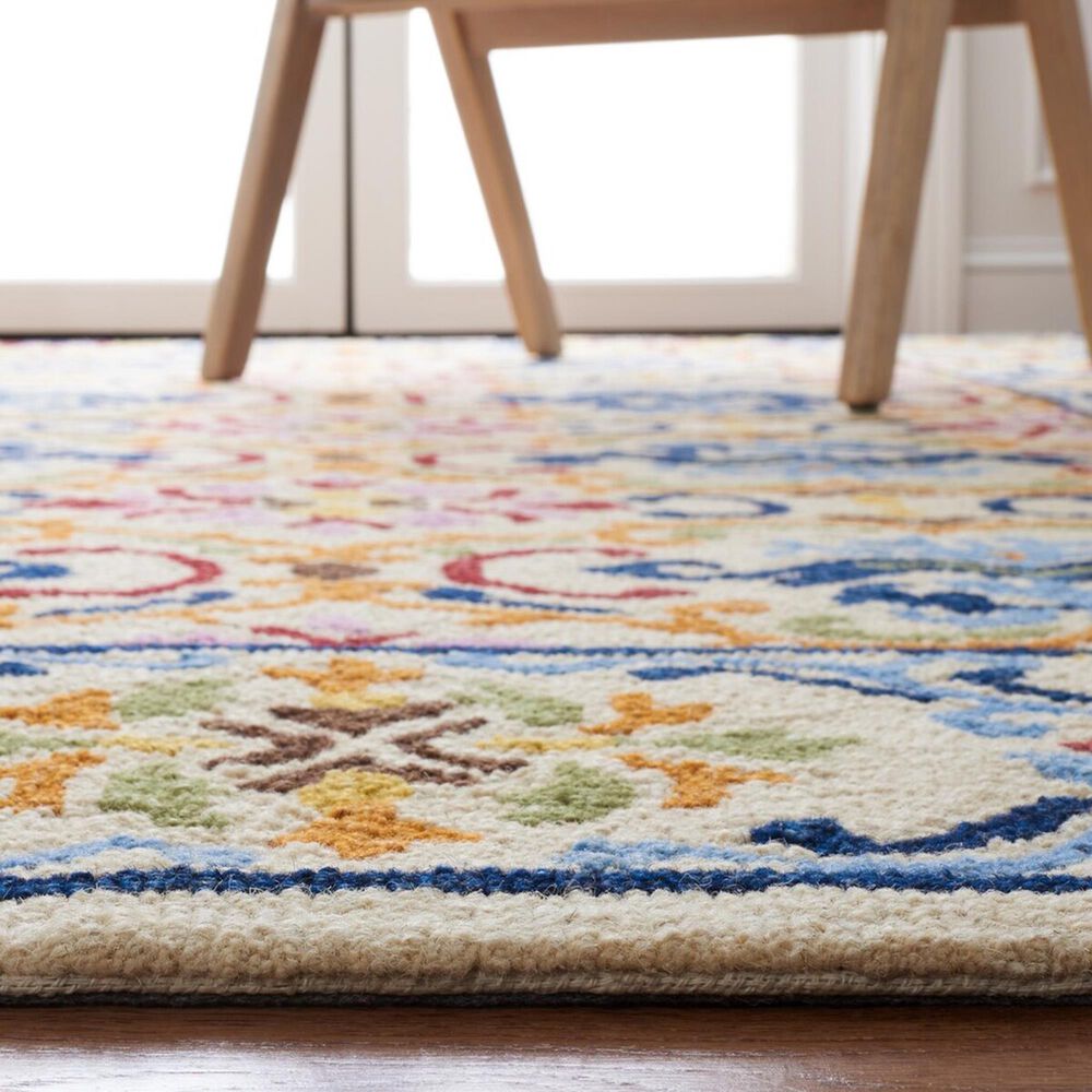 Safavieh Micro-Loop 2&#39;3&quot; x 9&#39; Beige and Blue Runner, , large