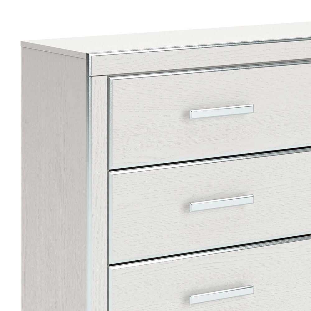 Ashley Zuraleus 6-Drawer Dresser and Mirror in Matte White and Chrome, , large