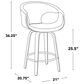 LumiSource Curva 26" Swivel Counter Stool with Light Grey Upholstery in Walnut and Black (Set of 2), , large