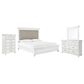 Ashley Kanwyn 4-Piece Cal King Upholstered Bed Set in Whitewash, , large