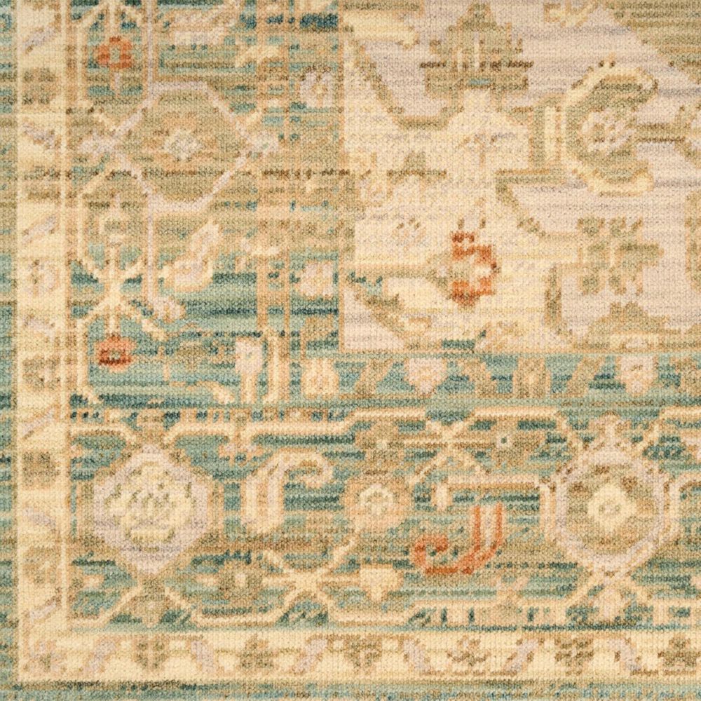 Nourison Antique Bloom Teal 2'4" x 12' Runner, , large