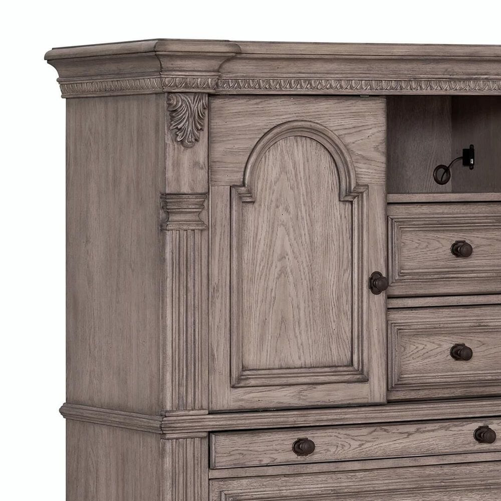 Sasha Lee Traditional Ladies Chest in Light Taupe with USB Ports, , large