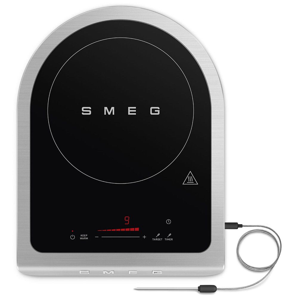 SMEG 12" Portable Induction Cooker in Matte Black and Grey, , large