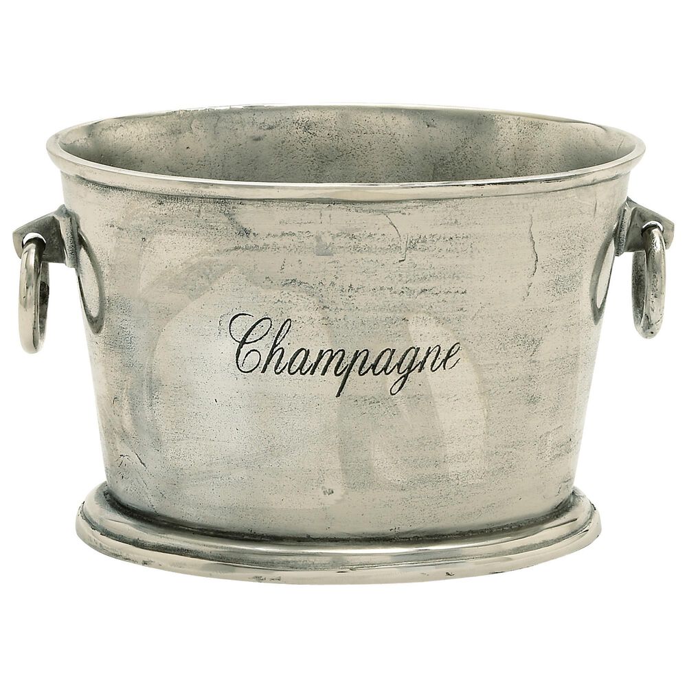 Maple and Jade "Champagne" Wine Holder in Polished Silver, , large