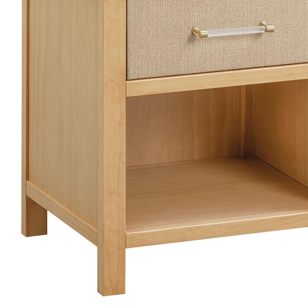 DaVinci Eloise Nightstand with Sand Upholstered Drawer in Honey, , large