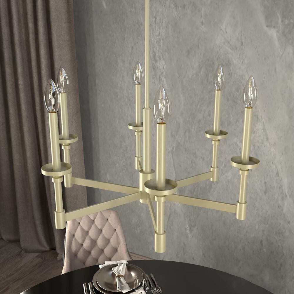 Hunter Briargrove Single Tier Chandelier in Painted Modern Brass, , large