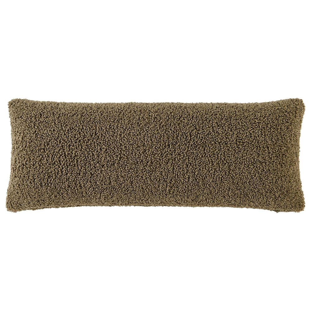 HiEnd Accents Teddy 14" x 36" Throw Lumbar Pillow in Dark Oak, , large