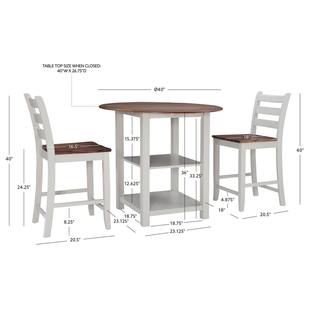 Linon Home Decor Colm 3-Piece Counter Set in Warm Brown and Light Grey, , large
