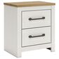 Ashley Linnocreek 2-Drawer Nightstand in White and Warm Brown, , large