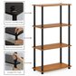 HOMLUX Turn-N-Tube 4-Tier Multipurpose Shelf Display Rack in Light Cherry and Black, , large
