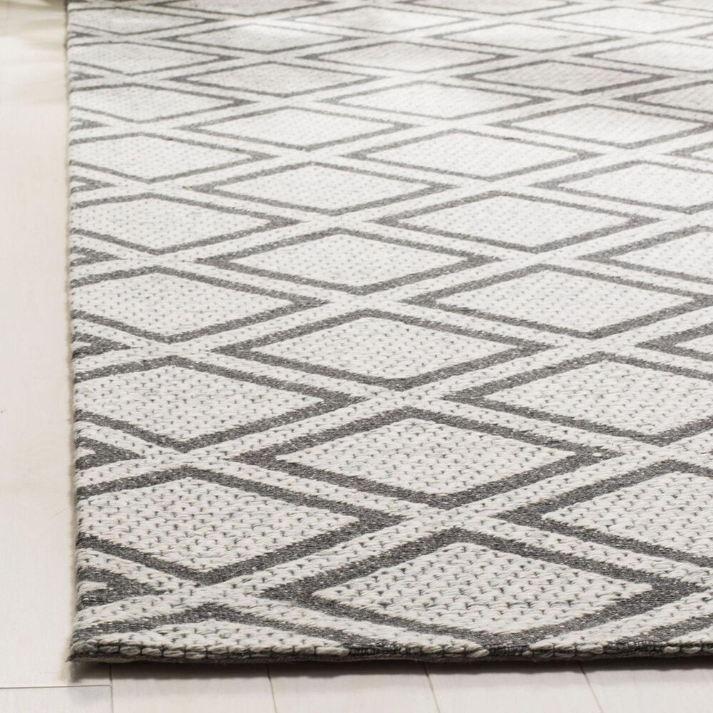 Safavieh Micro-Loop 5&#39; x 8&#39; Silver and Dark Grey Area Rug, , large