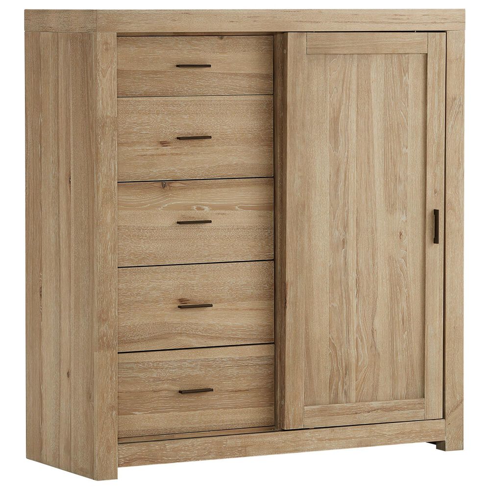 Riva Ridge Modern Loft 5-Drawer Sliding Door Chest in Khaki, , large