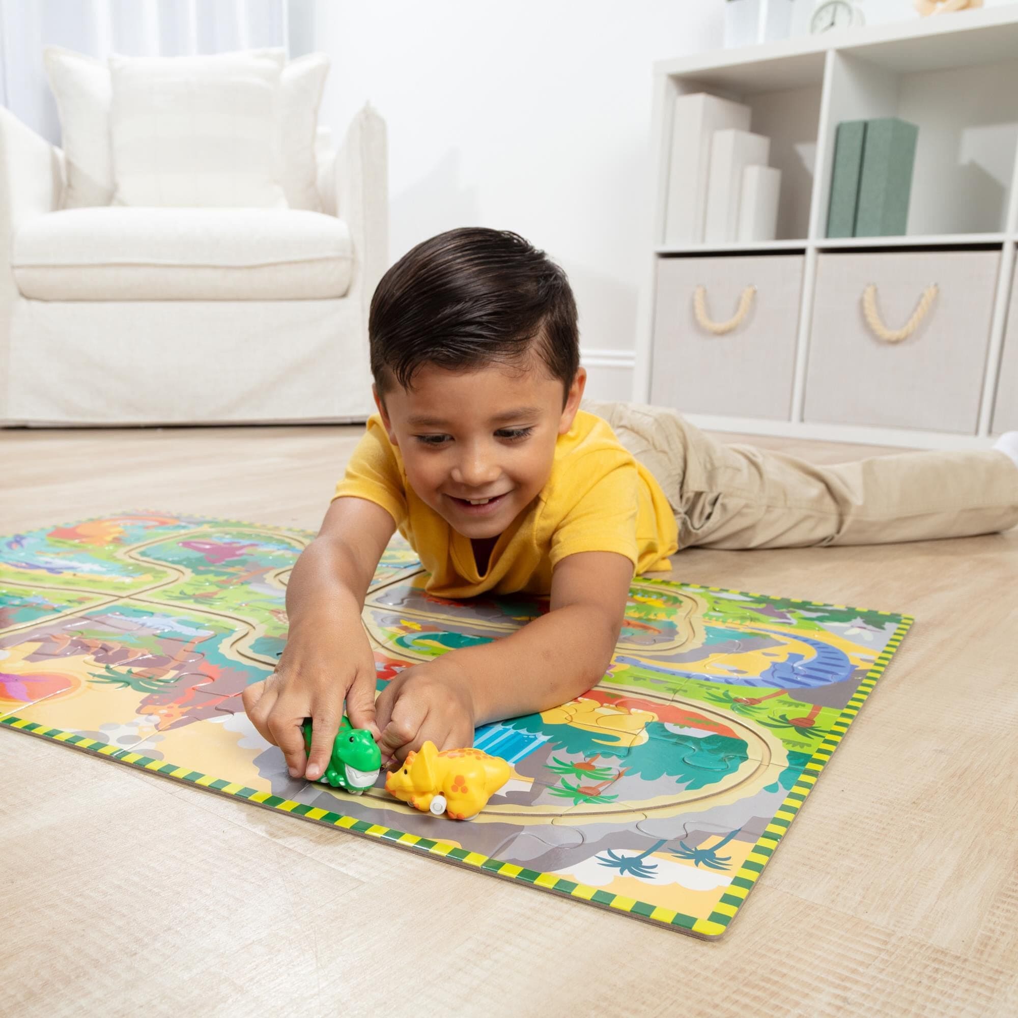 Melissa & Doug Dinosaur Chase Track Floor Puzzle