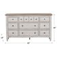 Belle Furnishings Heartland 9 Drawer Dresser in Antique White, , large