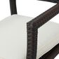 Hearth and Haven Rhode Island Rattan Dining Chair with White Cushion in Brown (Set of 2), , large