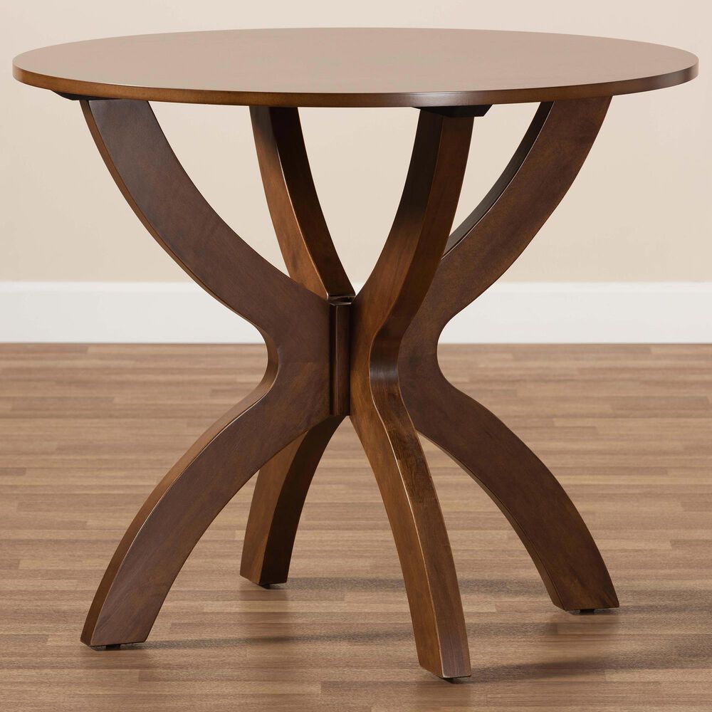 Baxton Studio Tilde 35" Dining Table in Walnut, , large