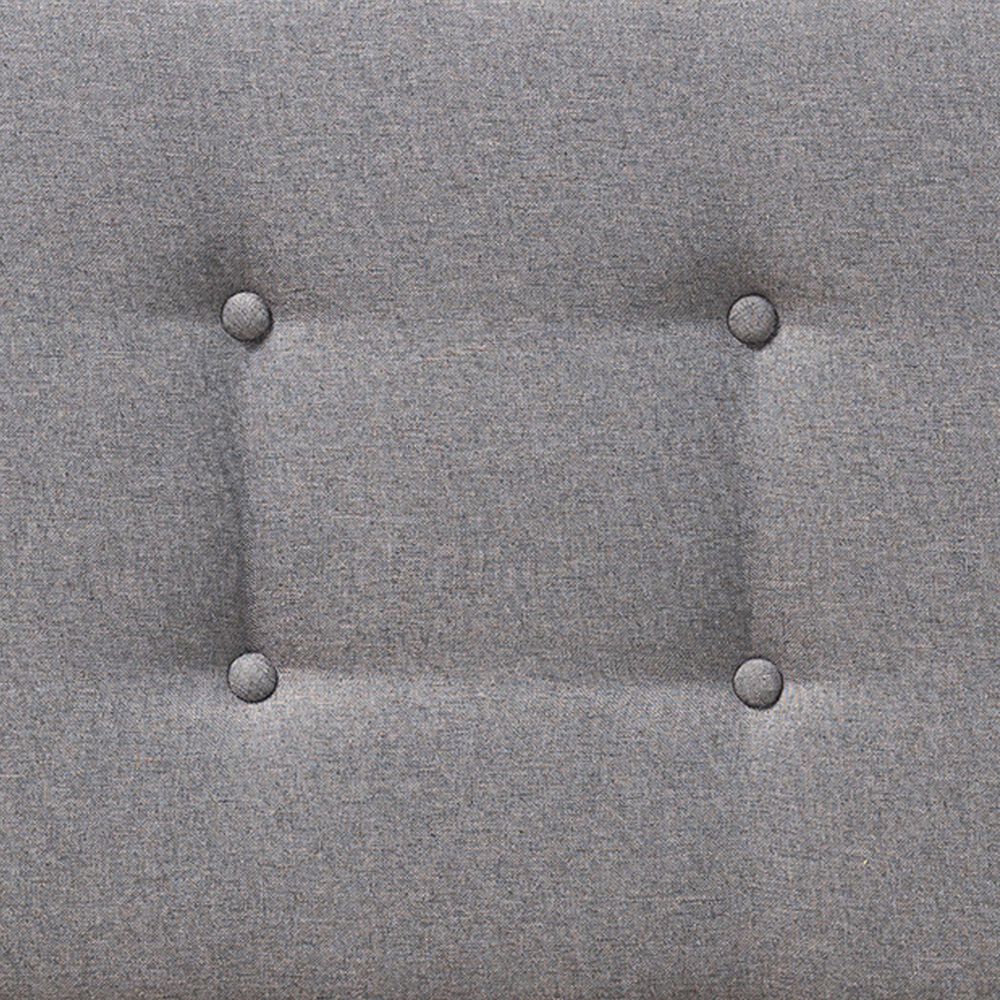 Baxton Studio Sarine Twin Panel Headboard with Dark Grey Upholstered in Walnut Brown, , large